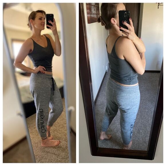 Calvin Klein Jogger Gray Athleisure Sporty Lounge Medium Pants Grey - Picture 1 of 10